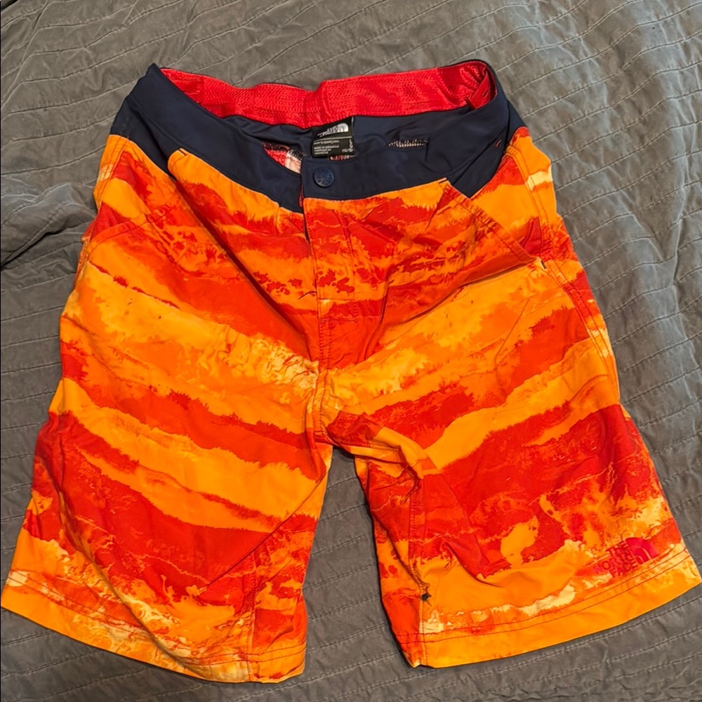 The North Face Orange and Red Board Shorts Vibrant Swimwear